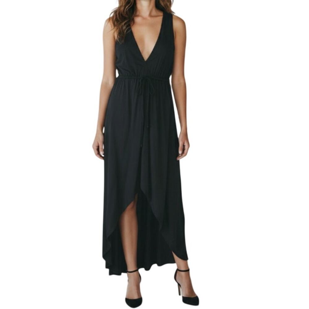KIMCHI BLUE Hi Low Maxi Dress Women XS Black Party Resort Whimsygoth Boho NWT